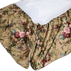 Ralph Lauren Adriana Queen Dust Ruffle Floral Cotton Sateen Retired Bed Skirt